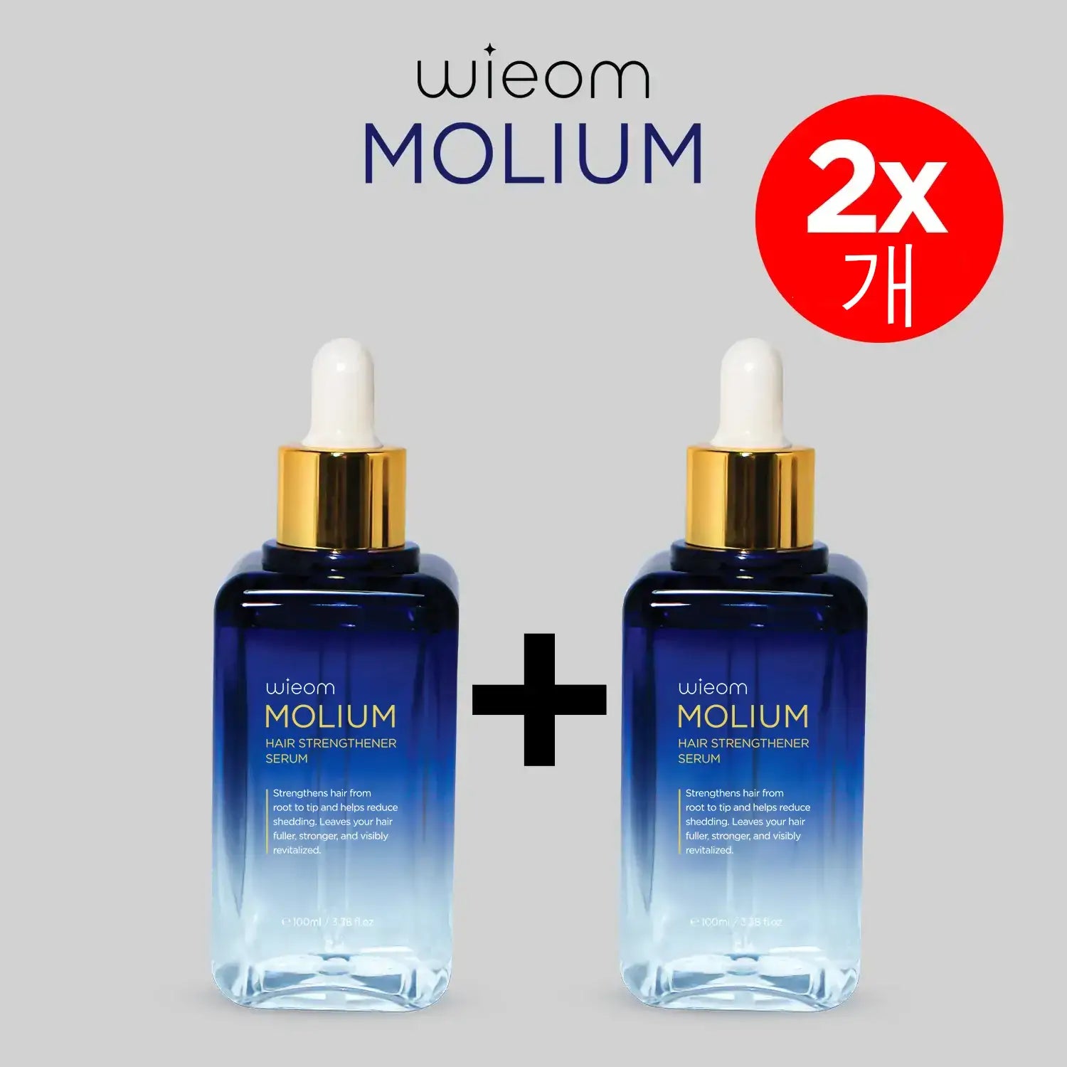 Wieom MOLIUM 헤어 액티베이터 2종 세트 (2×100ml – 남성/여성용) + 더마롤러 무료 증정!