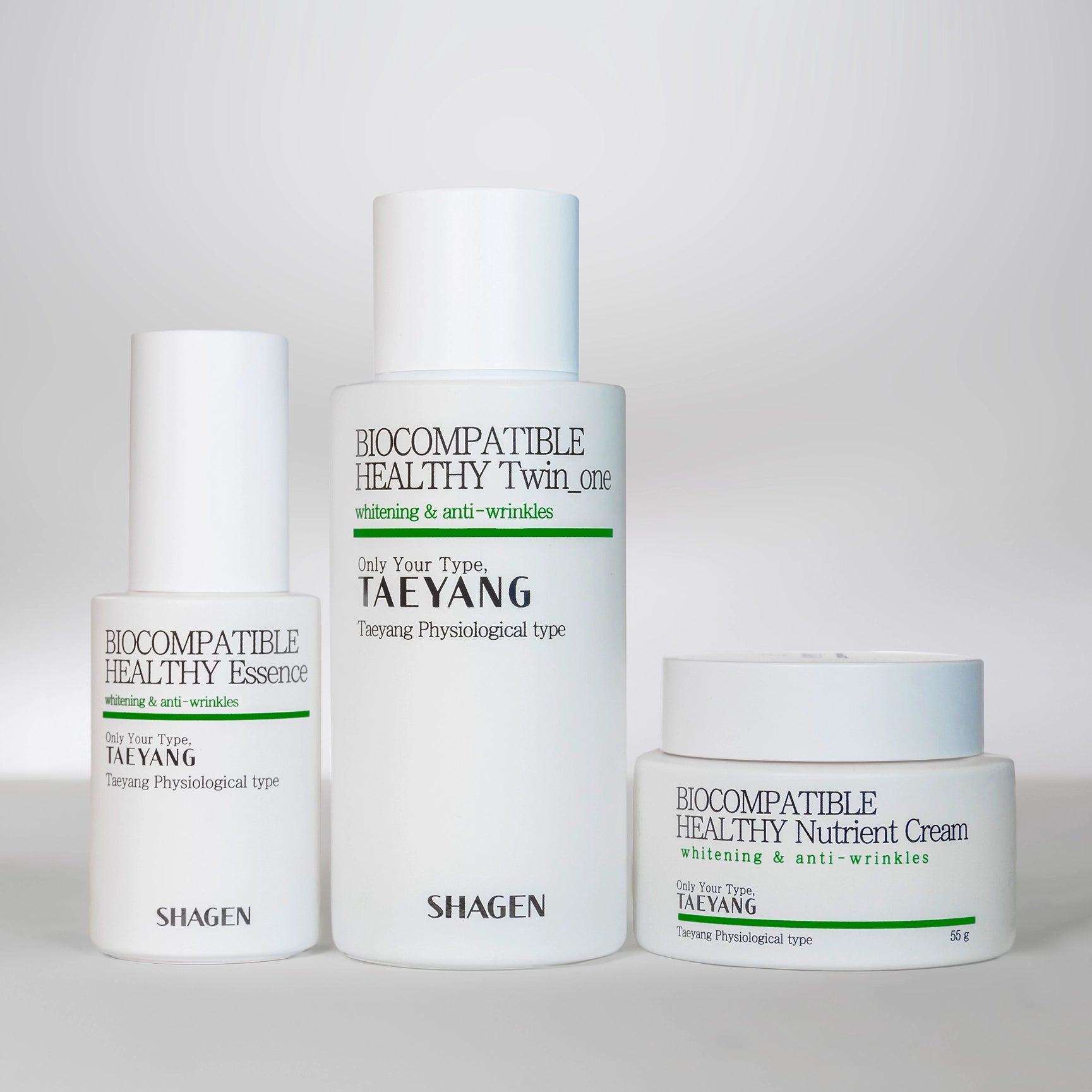 Shagen Taeyang (GREEN) Energy Type Set of 3 - Quadruple Effect - Total 240ml